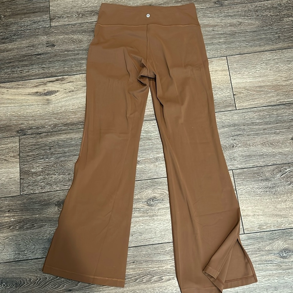 NWOT Roasted Brown High-Rise Split-Hem Flared Pant